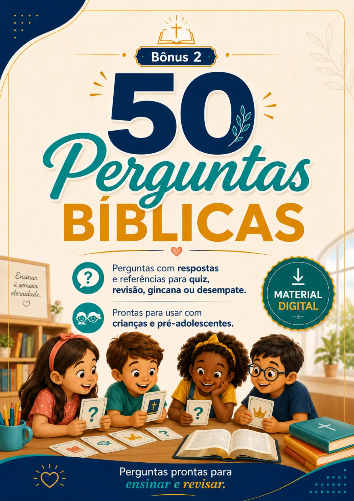 Capa real do bônus 50 Perguntas Bíblicas