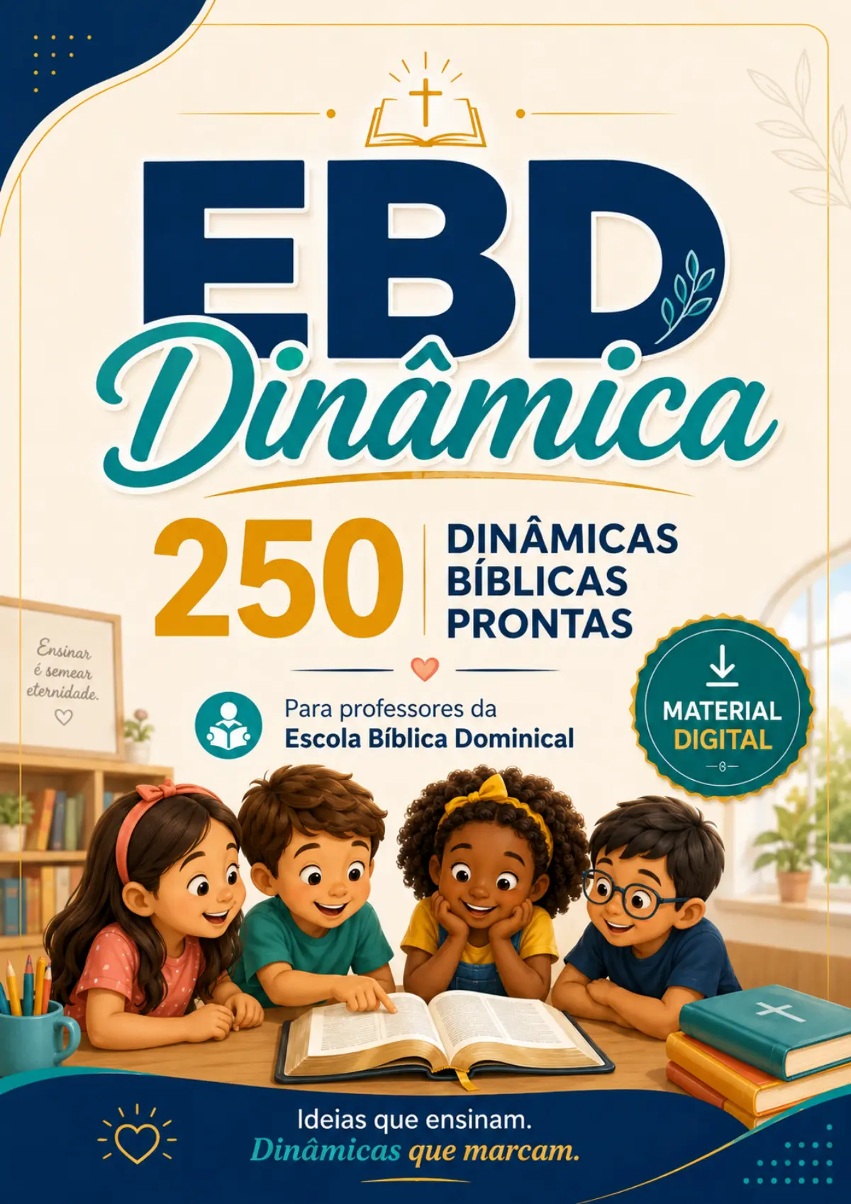 Capa real do EBD Dinâmica — 250 Dinâmicas Bíblicas Prontas